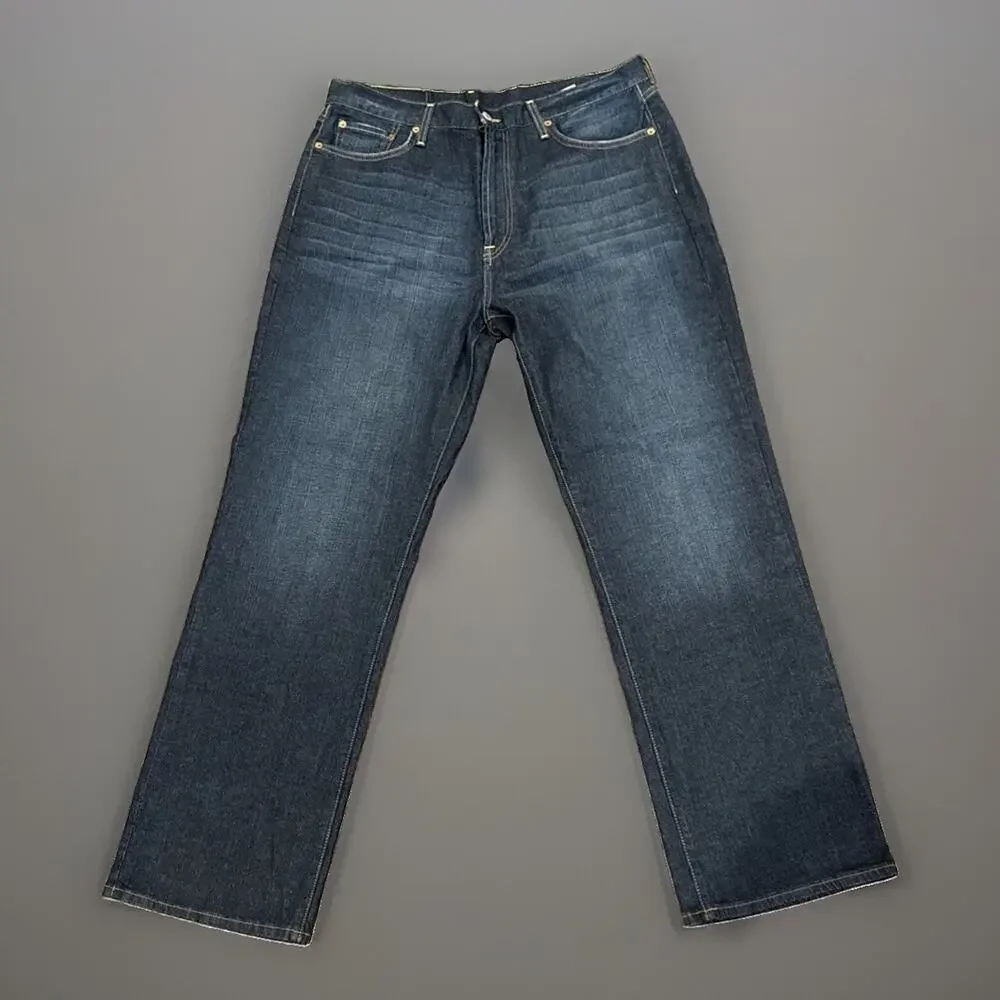 Lucky Brand Classic Dungarees Jeans Mens 36x32 Dark Wash Denim Blue Boot Cut Y2K